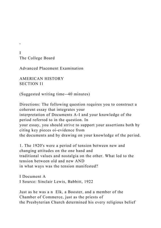 i-the-college-board-advanced-placement-examination-docx
