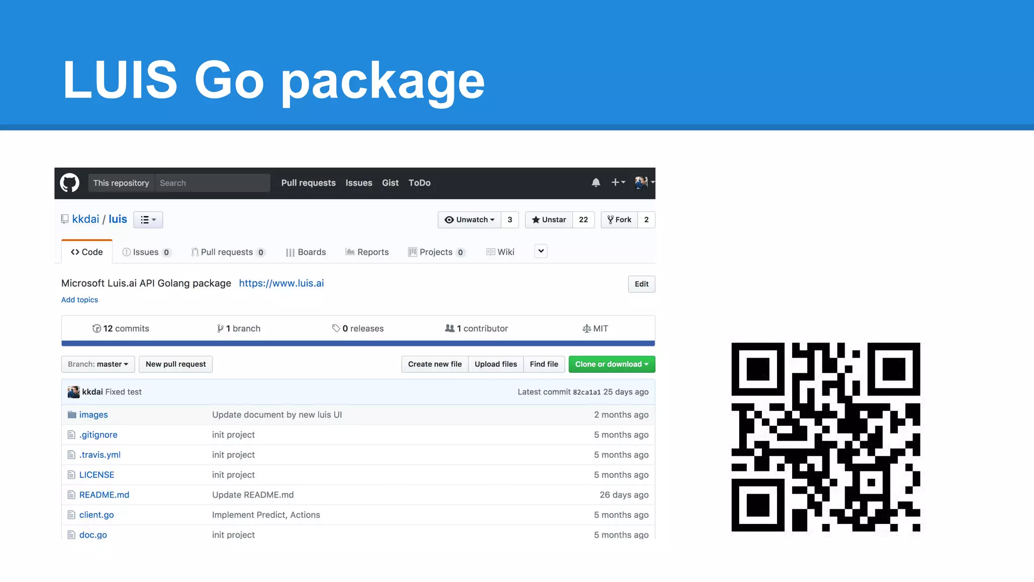 LUIS Go package
 