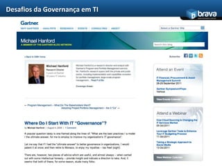Desafios da Governança em TI