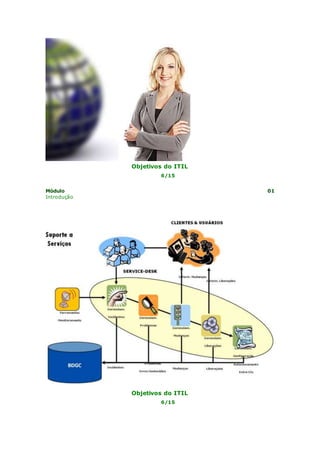Objetivos do ITIL 
6/15 
Módulo 01 
Introdução 
Objetivos do ITIL 
6/15 
 