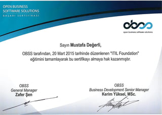 Mustafa Değerli – 2015 – ITIL Foundation