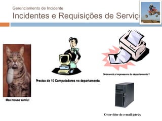 Gerenciamento de Incidente

Incidentes e Requisições de Serviço




                             O servidor de e-mail parou
 