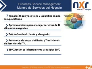 Business Service Management
Manejo de Servicios del Negocio

 