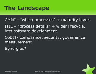 Take away an overview of IT service provisioning best practice 