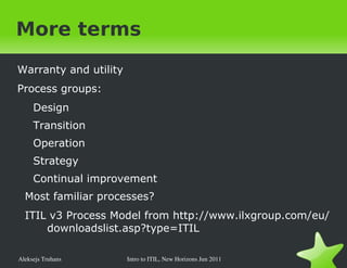 Goal and problem Goal: systematic delivery of quality IT services  
