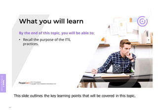 Module
5
ITIL
4
Management
practices
This slide outlines the key learning points that will be covered in this topic.
231
 
