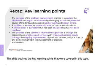 Module
5
ITIL
4
Management
practices
This slide outlines the key learning points that were covered in this topic.
382
 