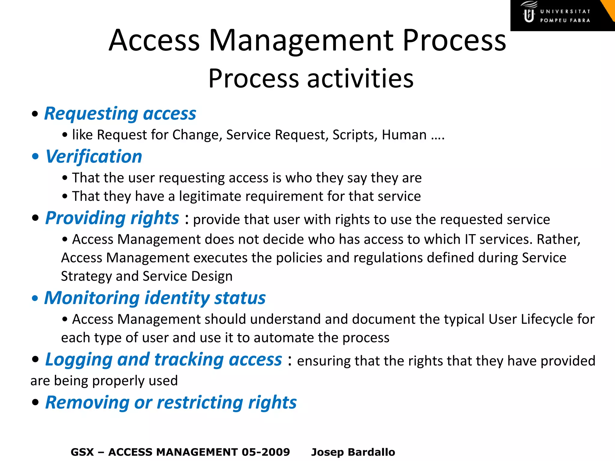 ITIL - IAM (Access Management)