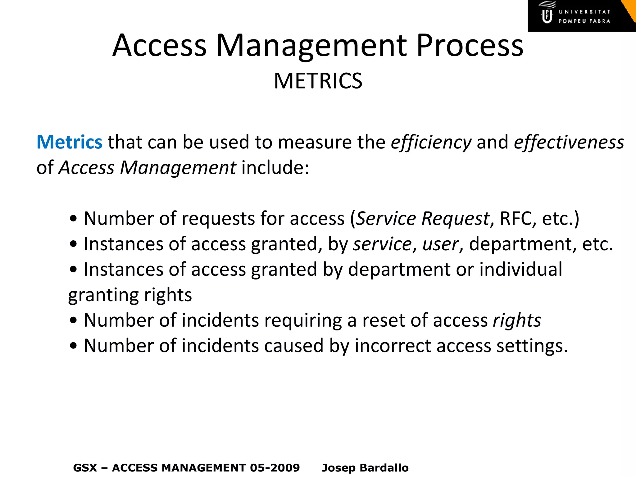 ITIL - IAM (Access Management)