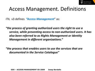 ITIL - IAM (Access Management)