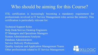 ITIL Certification Training in Course Chennai PPT