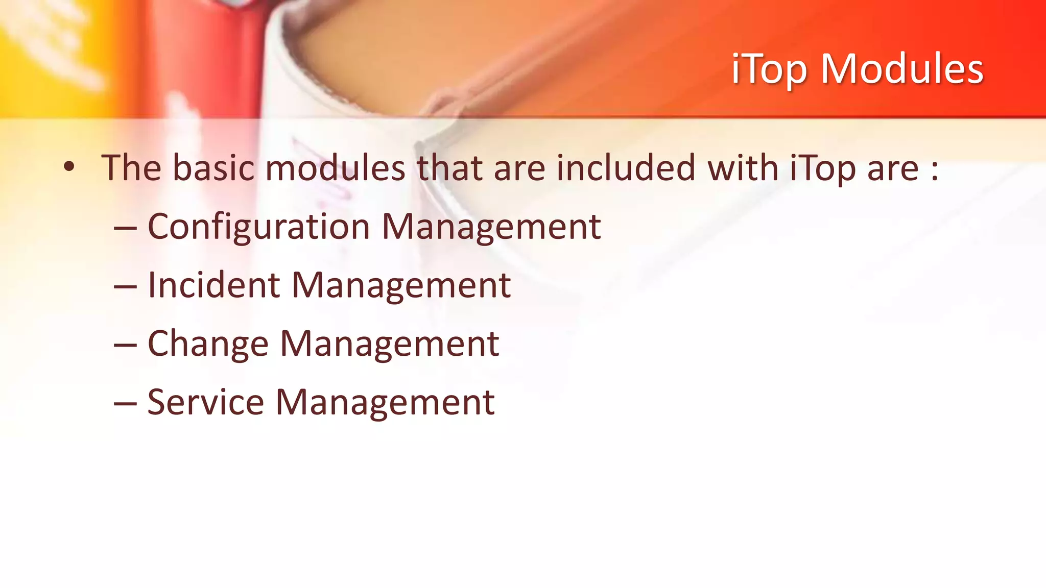 ITIL - iTop combodo tool | PPTX