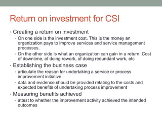 Improve Csi ITIL Continual Service Improvement | PPTX