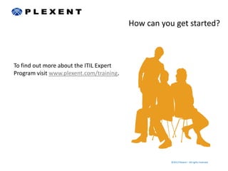 How can you get started?



To find out more about the ITIL Expert
Program visit www.plexent.com/training.




                                                     ©2012 Plexent – All rights reserved.
 
