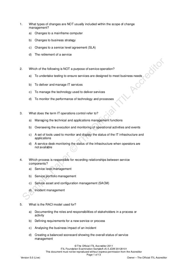 Exame itil foundation
