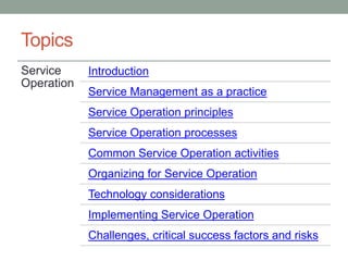 ITIL Service Operation | PPTX