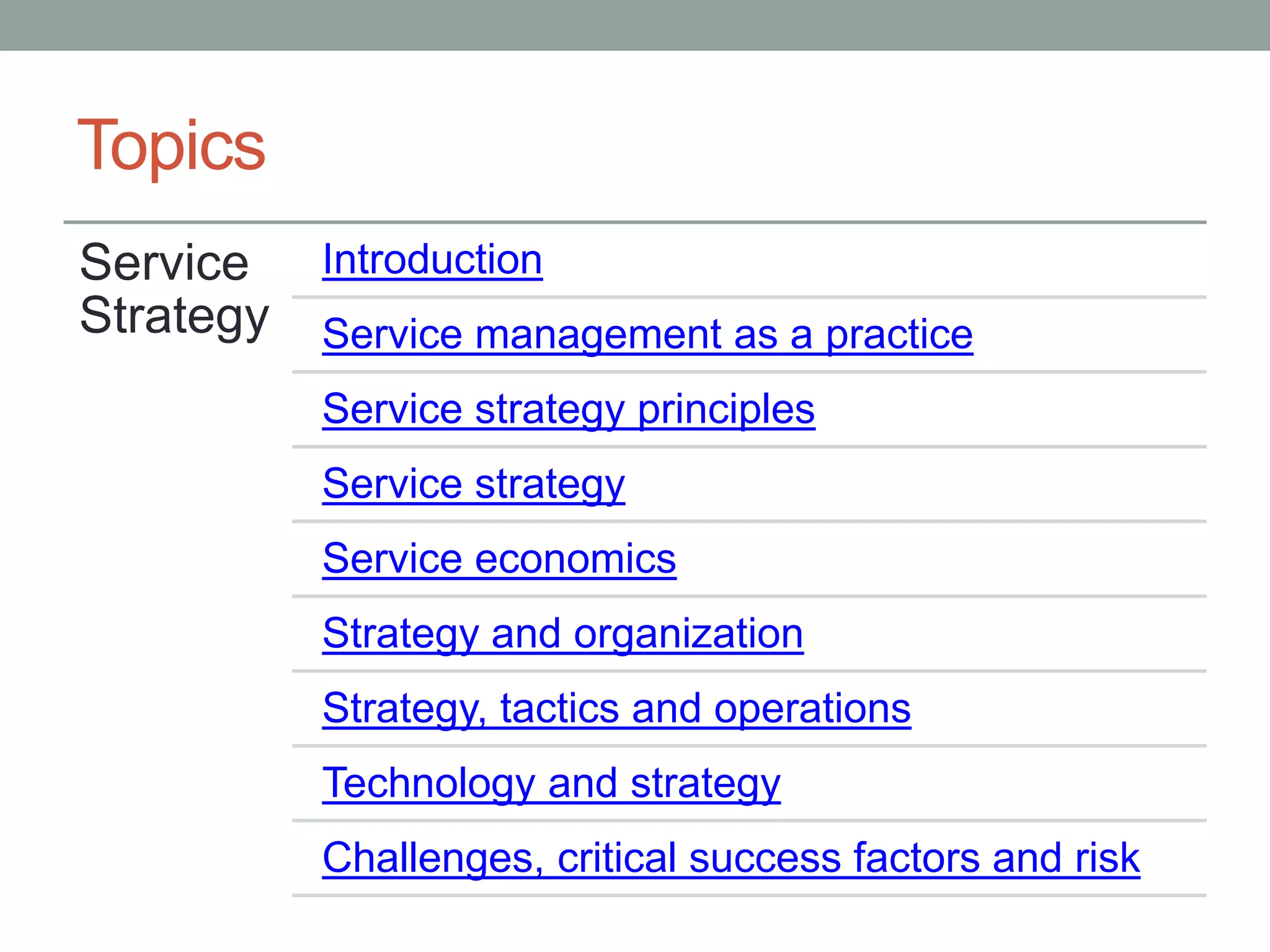 Service Strategy Challenge ITIL Service Strategy | PPTX