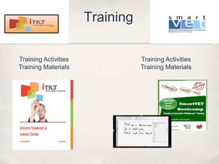 Training
Training Activities
Training Materials
Training Activities
Training Materials
 