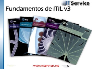 Fundamentos de ITIL v3




         www.itservice.ms   12
 