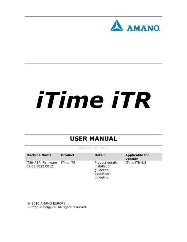 iTime Time and Attendance Manual PDF