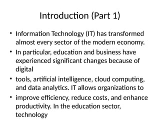 The Transformative Impact of Information Technology on Education and ...