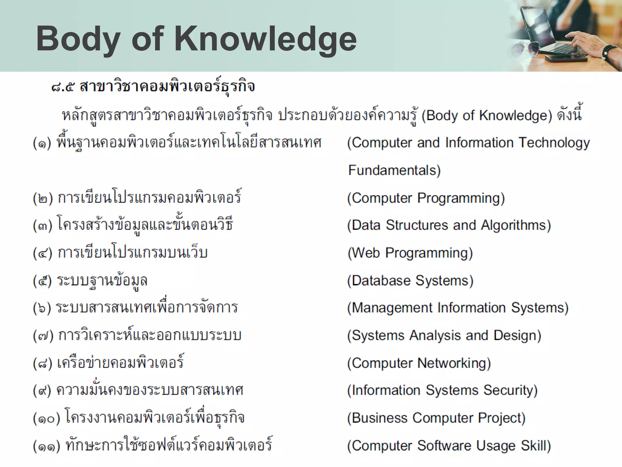 Body of Knowledge
 