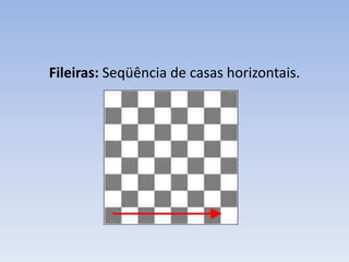 Fileiras: Seqüência de casas horizontais.