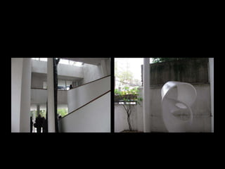 La Casa CurutchetDiseñada por Le Coubusier a solicitud del cirujano Pedro Domingo Curutchet.Ellos nunca  se conocieron, dirigió la obra el arquitecto argentino Amancio Williams.Se la considera un modelo de la arquitectura moderna en el mundo. Le Corbusier  resolvió con maestría su implantación en un terreno trapezoidal. Ubicada frente al Bosque, se encuentra perfectamente integrada al paisaje en equilibrio de forma, función, espacio y luz Actualmente es sede del Colegio de Arquitectos de la Provincia de Buenos Aires.