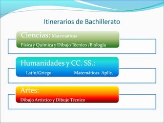 Itinerarios de Bachillerato
 
