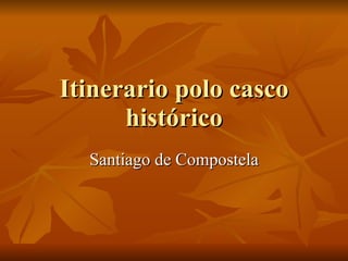Itinerario polo casco histórico Santiago de Compostela 