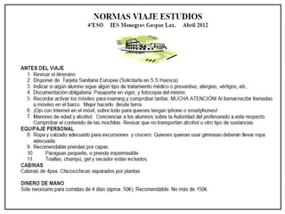 Itinerario viaje estudios