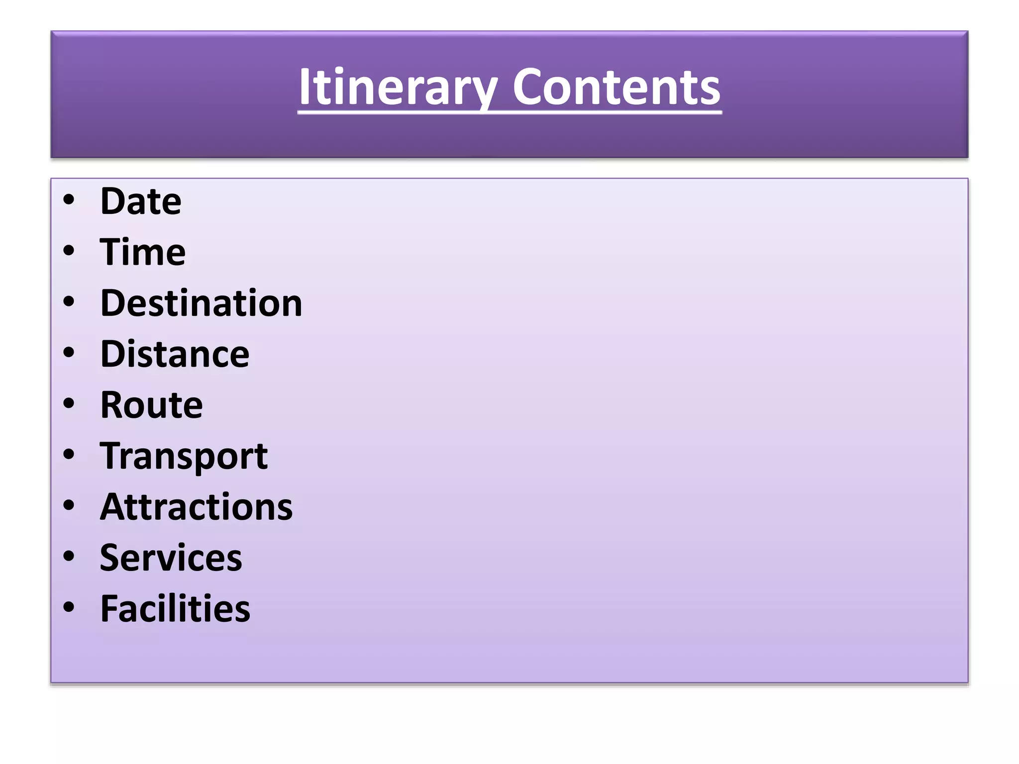 Itinerary | PPTX