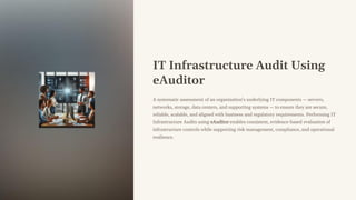 Perform IT Infrastructure Audit using eAuditor | PDF