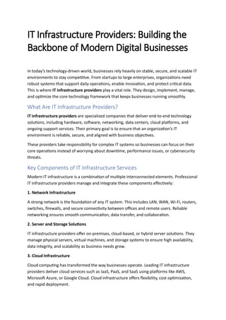 IT Infra Management & managed IT Infrastructure Services | DOCX
