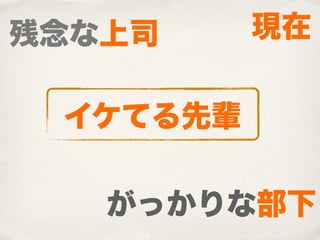 残念な上司     現在

 イケてる先輩

   がっかりな部下
 