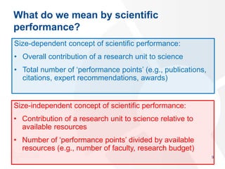 Comparing scientific performance across disciplines: Methodological and ...