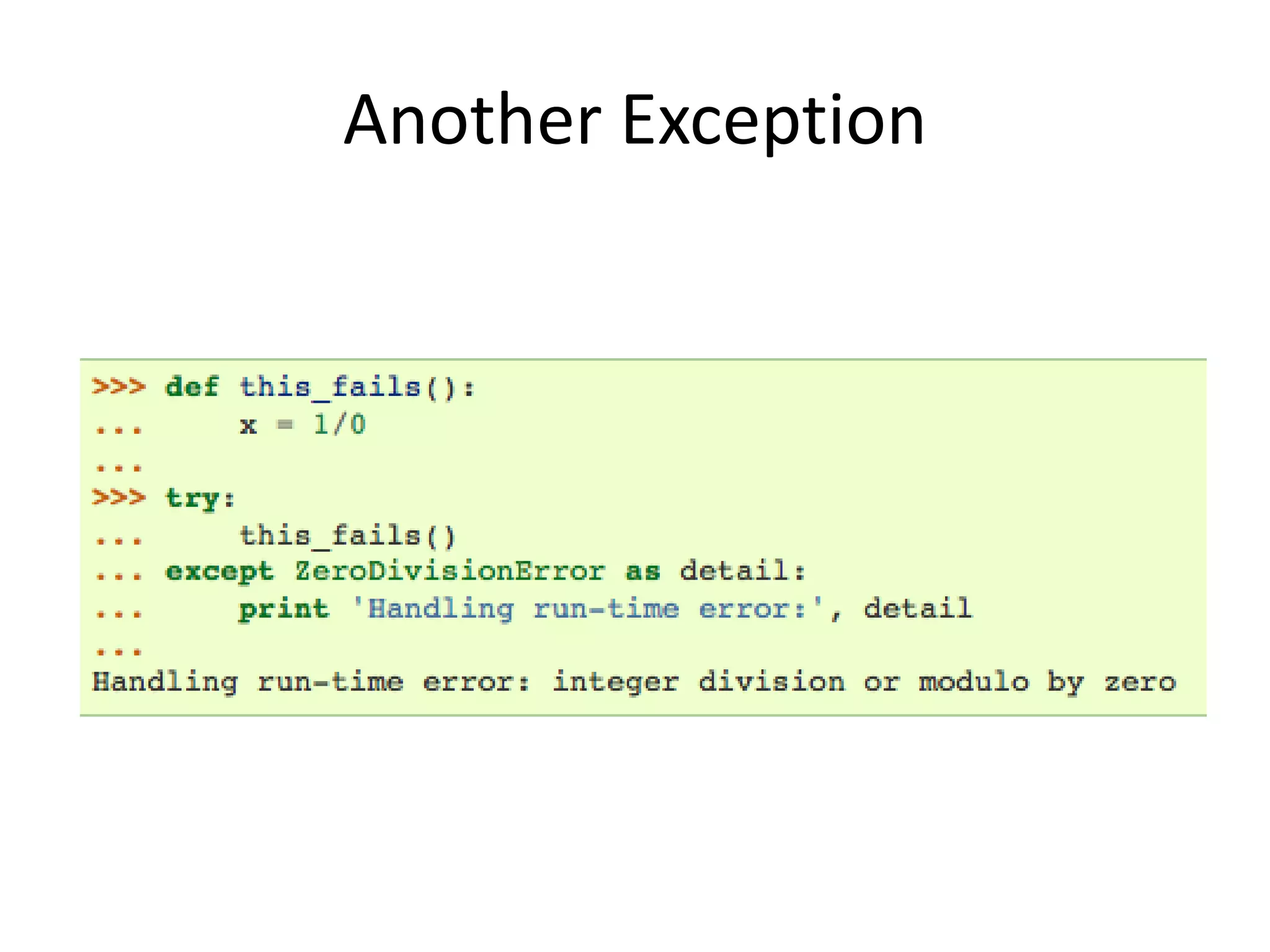 Another Exception
 