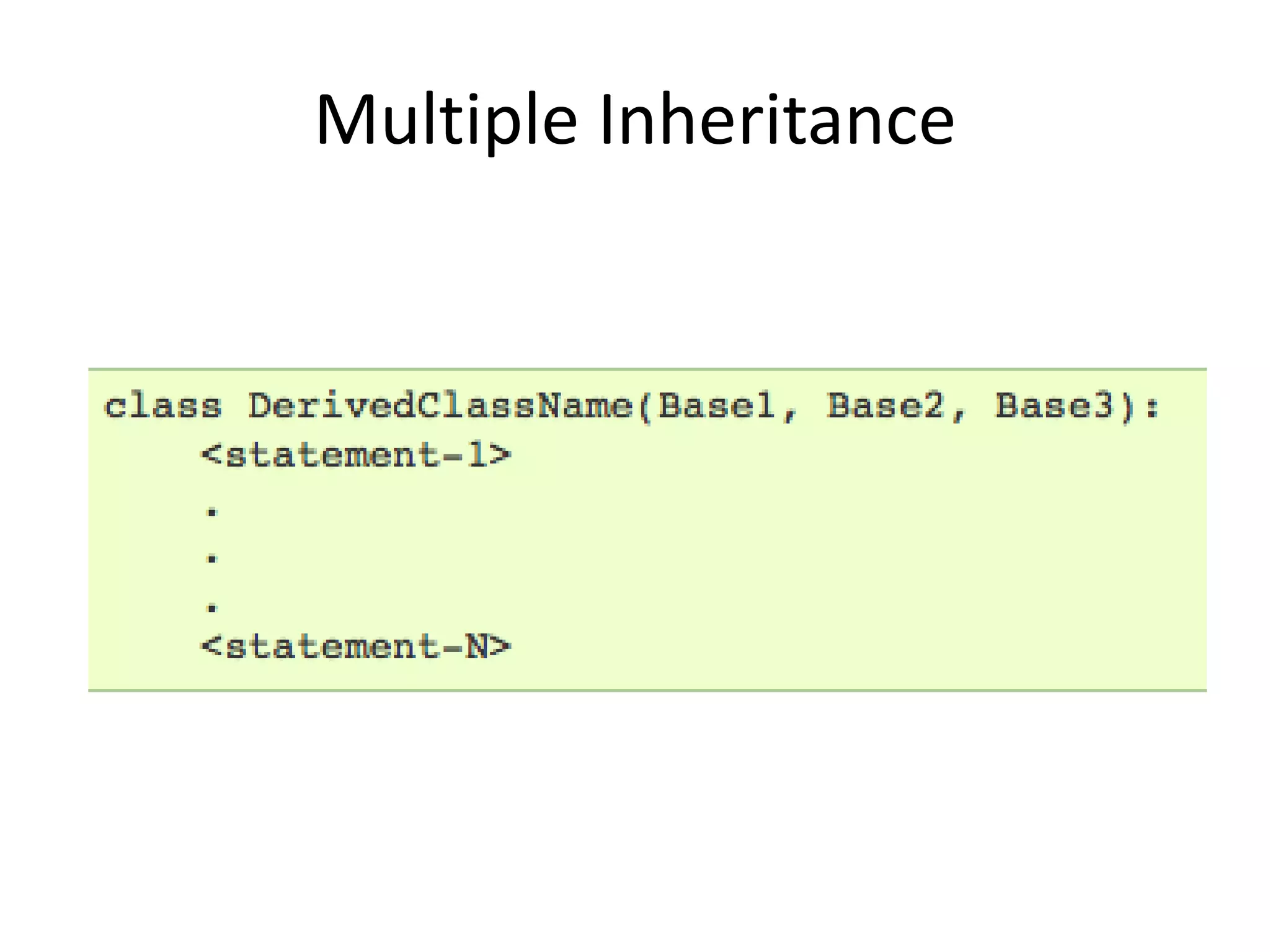 Multiple Inheritance
 