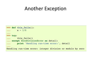 Another Exception
 