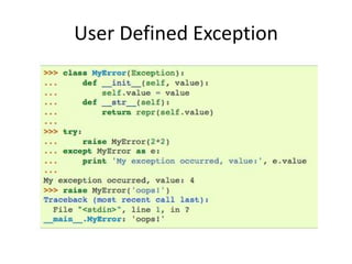 User Defined Exception
 