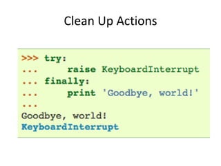 Clean Up Actions
 