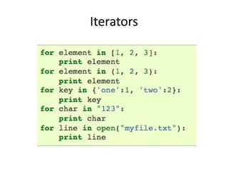 Iterators
 