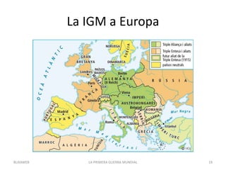La IGM a Europa
LA PRIMERA GUERRA MUNDIAL 19
BUXAWEB
 