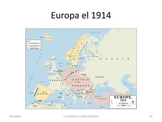 Europa el 1914
LA PRIMERA GUERRA MUNDIAL 20
BUXAWEB
 