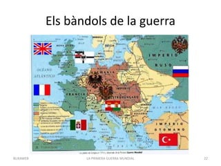 Els bàndols de la guerra
LA PRIMERA GUERRA MUNDIAL 22
BUXAWEB
 