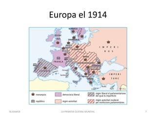 Europa el 1914
LA PRIMERA GUERRA MUNDIAL 7
BUXAWEB
 