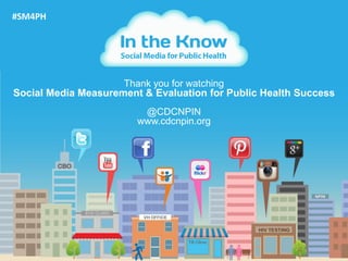 57
Thank you for watching
Social Media Measurement & Evaluation for Public Health Success
@CDCNPIN
www.cdcnpin.org
#SM4PH
 