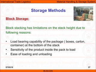 Distance Between Storage Stacks Itl lecture-11 (material handling & storage system) | PPT