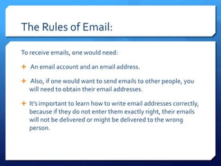 Using Emails Information Email information | PPTX