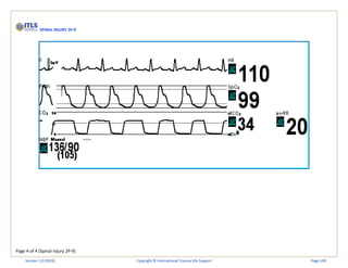 Page 4 of 4 (Spinal Injury 2P-9)
SPINAL INJURY 2P-9
Version 1.0 (2019) Copyright © International Trauma Life Support Page 100
 